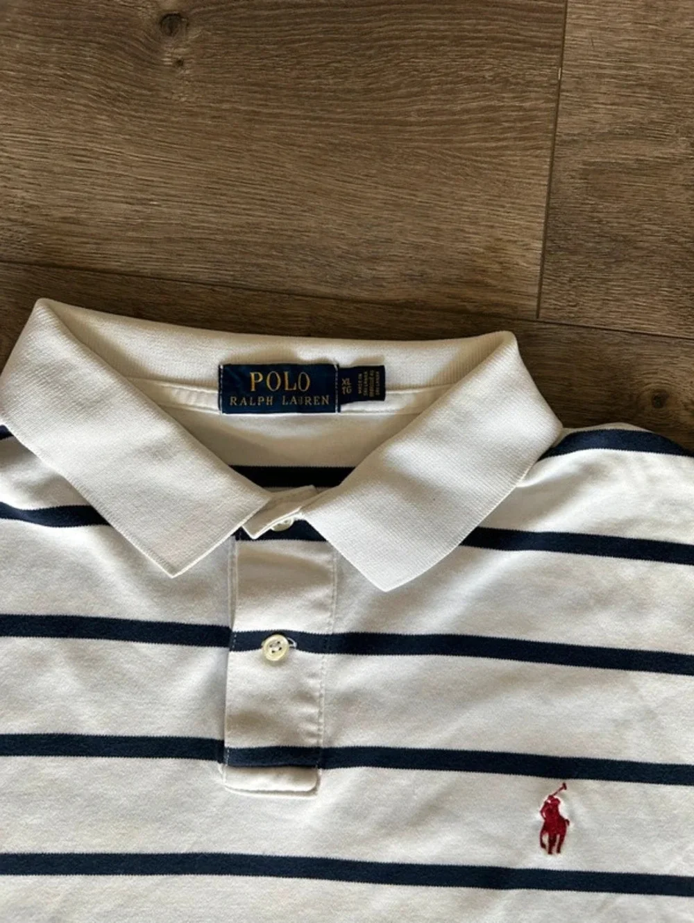 Striped white polo Ralph Lauren xl